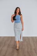 Posey Floral Skirt - Sky Blue Mix