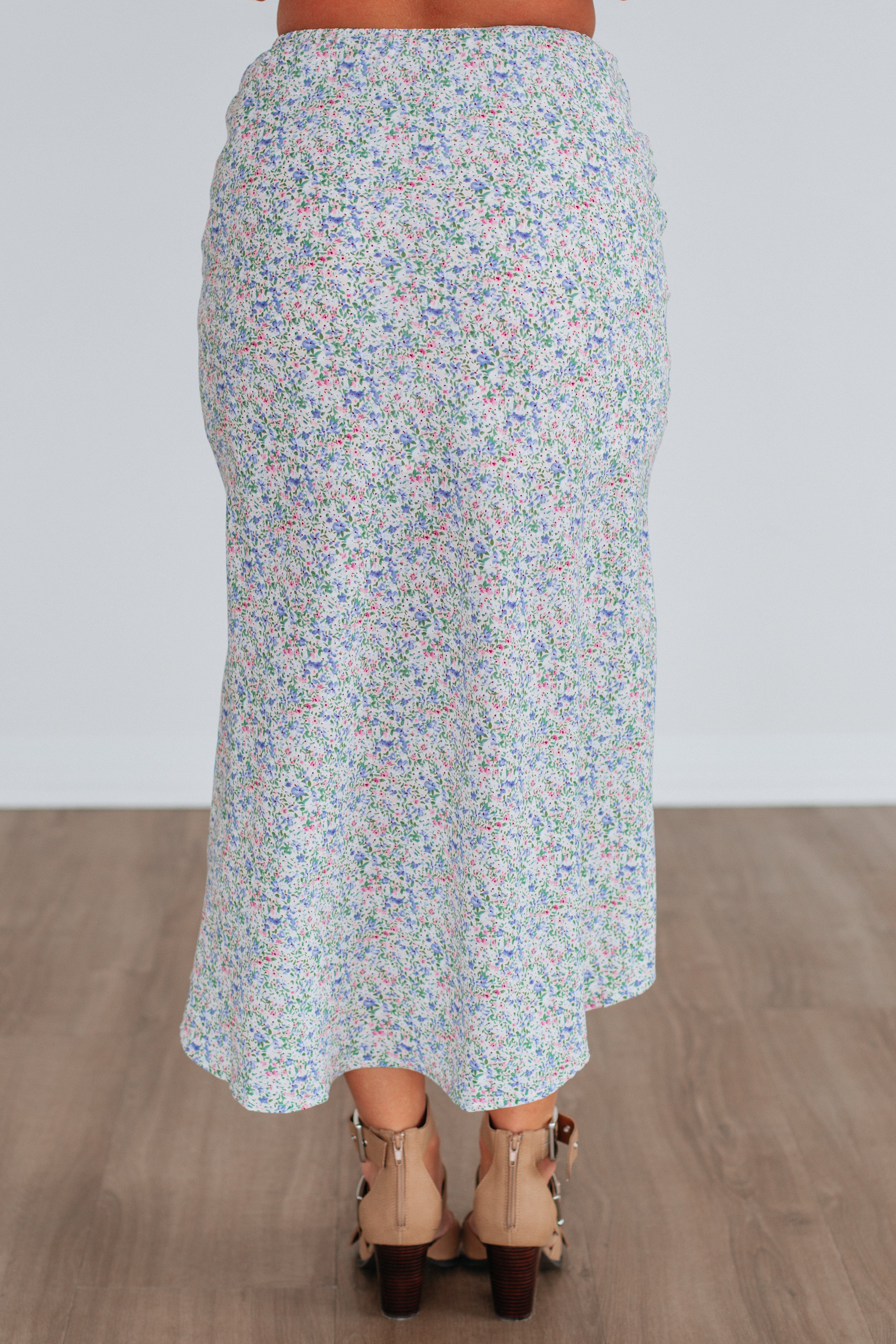 Posey Floral Skirt - Sky Blue Mix