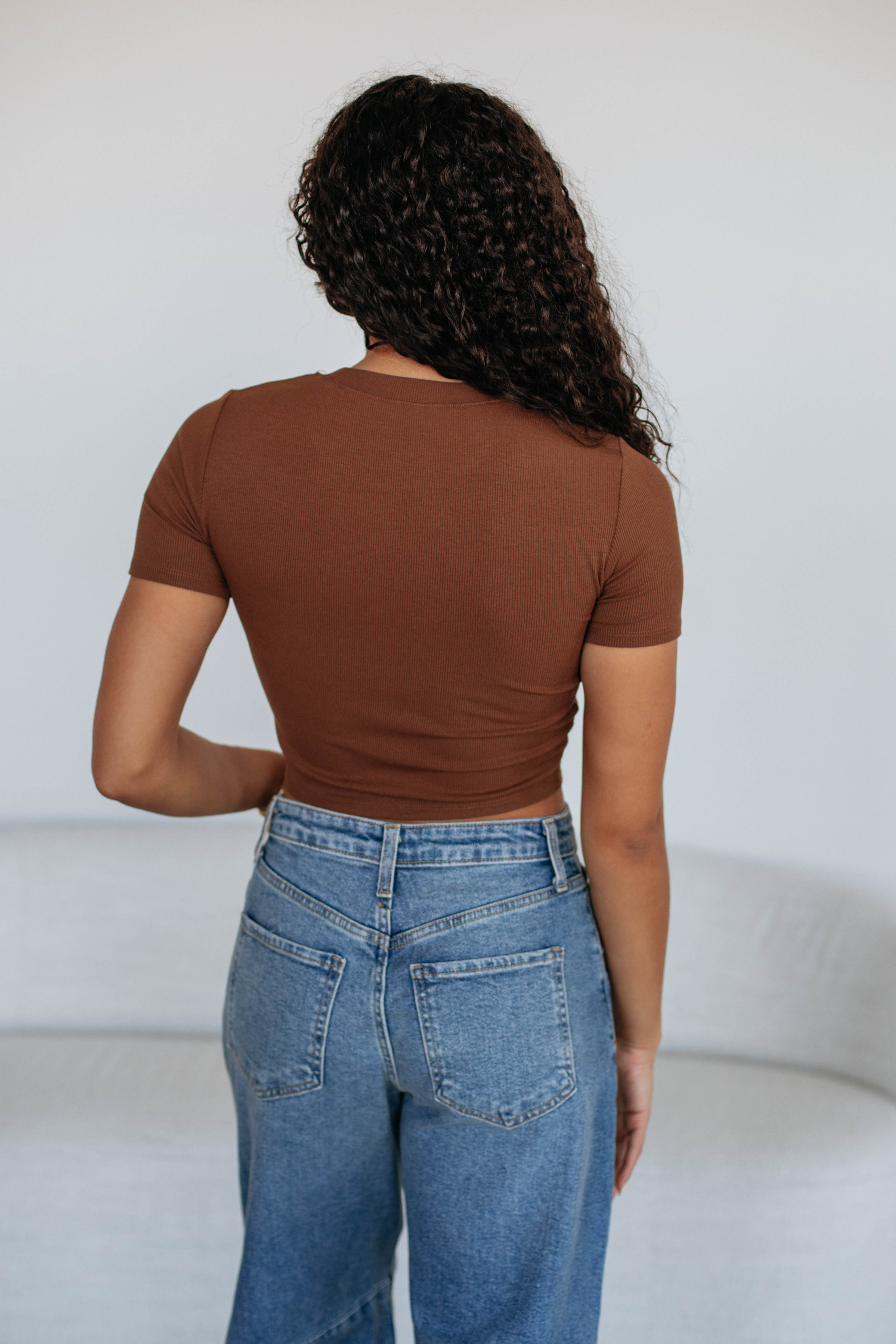 Lenna Ribbed Top - Cocoa